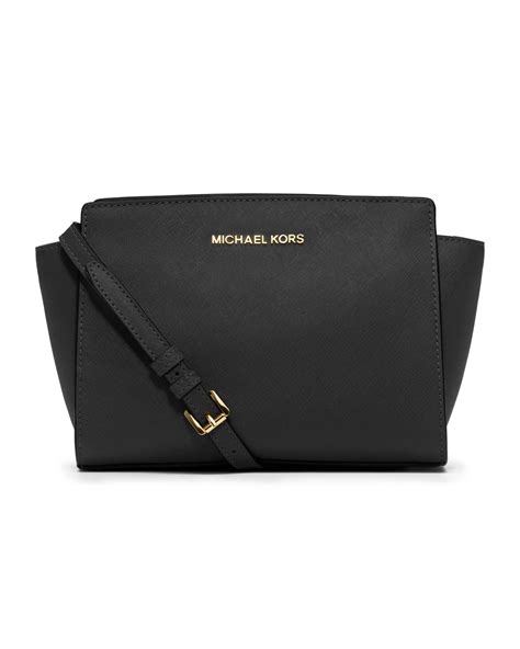 michael kors selma md ns messenger black|Michael michael kors medium selma messenger .